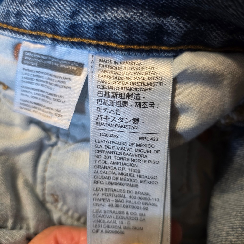 Levis 501 Original Mens Straight Leg Button Fly Blue Denim Jeans 34x30 - Picture 7 of 11